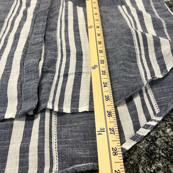 LUCKY BRAND loose fit vertical stripes long sleeve button down summer top - Picture 4 of 9